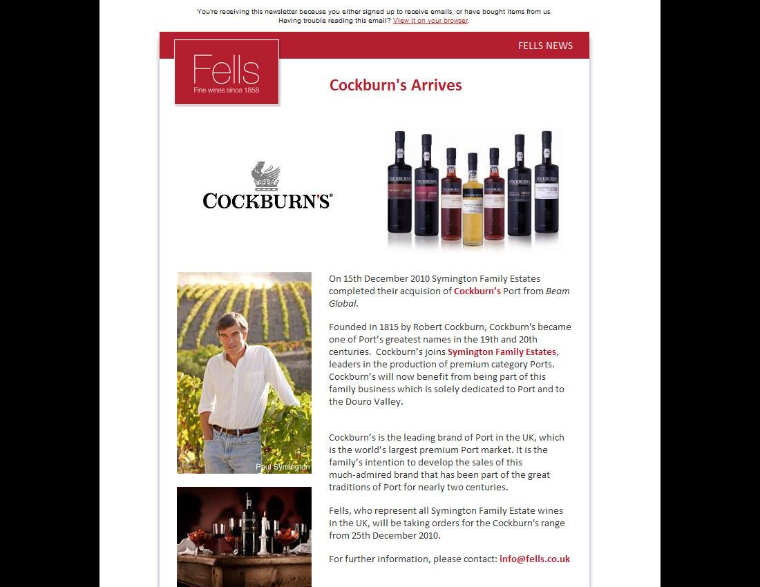 Drupal website for Wine Importer, Berkhamstead, Herts