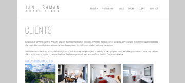 Portfolio website for Ian Lishman Photography