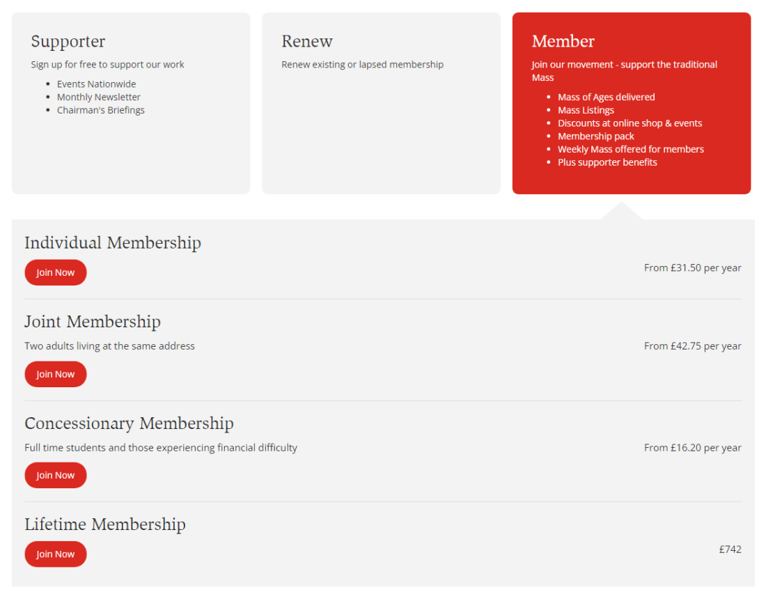 popover list of membership types