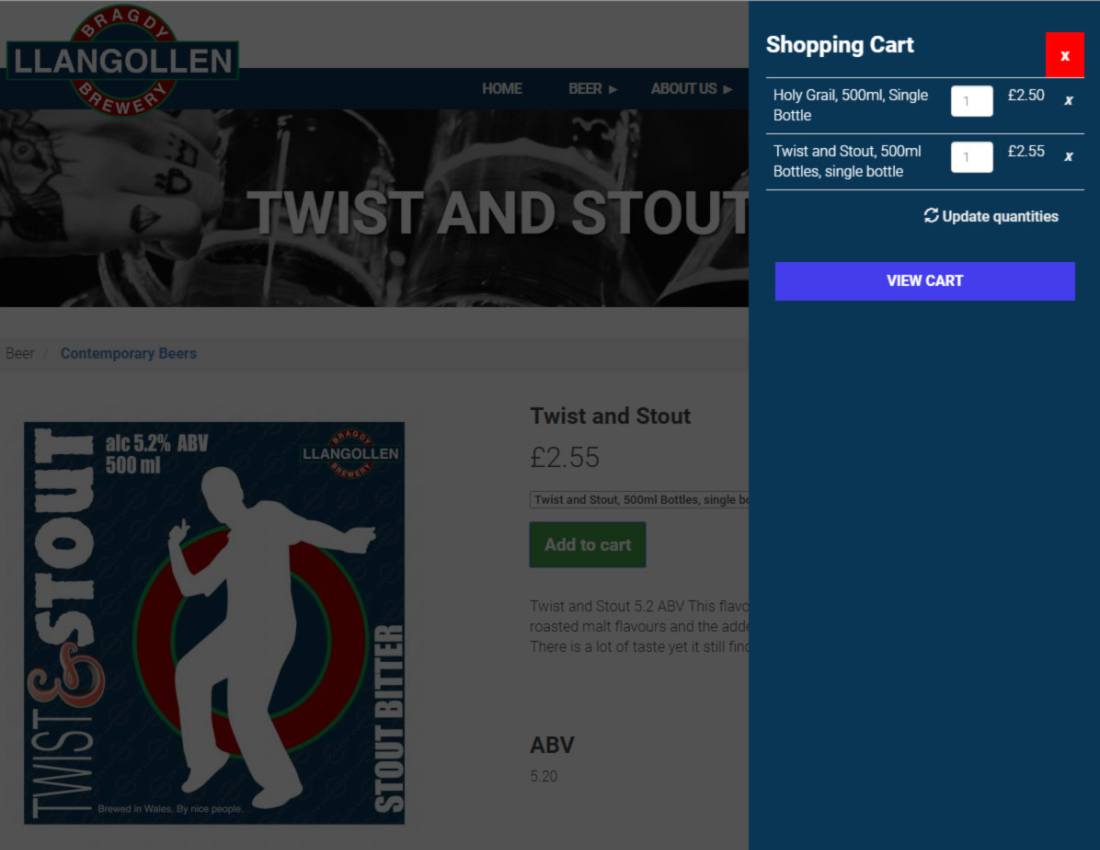 E-commerce website for craft ale producer